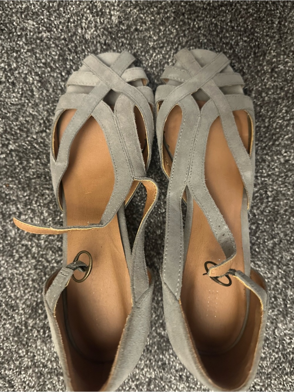 Gray Suede Women’s Strappy pumps - Classic Comfort
